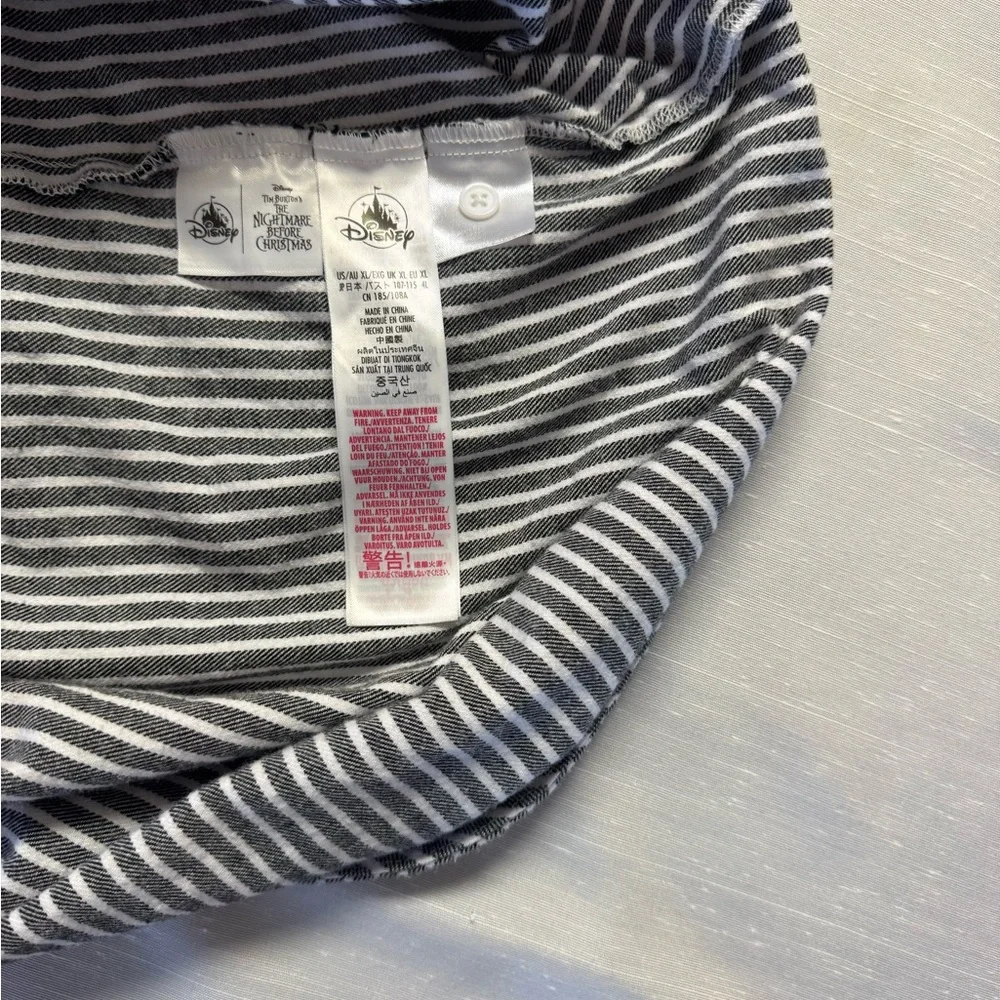 Disney Nightmare Before Christmas Striped Button‎ Down Sleep Shirt XL - Picture 5 of 7